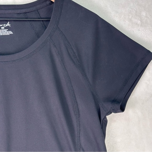 EXERTEK Black Relaxed Short Sleeve Moisture Wicking Athletic Workout T-Shirt Lrg - Picture 4 of 8